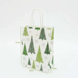 Custom Made Brown Kraft Paper Bags Full Print with Your Own Logo Christmas Black Luxury Small Gift Shopping Food Handle Bags
