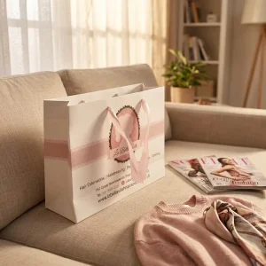Custom Made Luxury Boutique Shopping Gift Paper Bag Personalized Brand Printed Your Own Logo Ivory Board Cotton Rope Handle