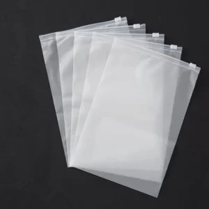 Custom Matte Logo Printed PE Zipper Lock Frosted Plastic Packaging Bag for Clothes