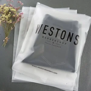Custom Matte Print PE Zipper Lock Poly Zipper Lock Frosted Plastic Packaging Bag for Clothes