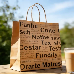 Custom Milk Tea Bread Shopping Kraft Paper Bag with Twist Handle Recycled Eco Kraft Paper Bags