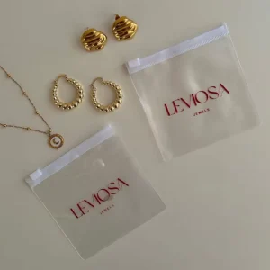 Custom Mini PVC Recyclable Zipper Bag with Screen Printing for Jewelry Earring Necklace Watch & Glasses Packaging