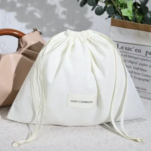 Custom Muslin Cotton Drawstring Pouch for Underwear Cosmetic Reusable Organic 100% Cotton Drawstring Dust Bag