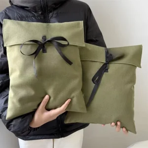 Custom Natural Color Cotton Muslin Envelope Cloth Packaging Bag Organic Cotton Envelope Garment Dust Bag