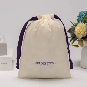 Custom Natural Color Cotton Pouch Luxury Handbag Dust Bag Cotton Drawstring Bag Handbag Cover Dust Bag With Logo