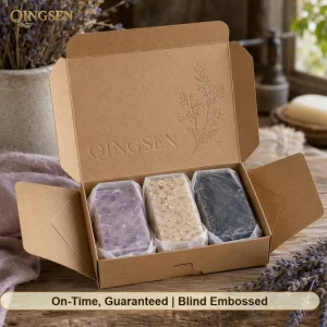 Custom Natural Kraft Paper Blind Embossed Crash Lock Handmade Soap Gift Packaging Airplane Boxes for Bath