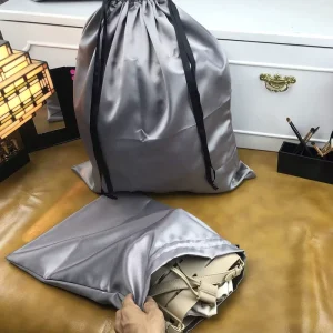Custom New Style Satin Organza Dust Bags with Silk Drawstring Featuring Logo