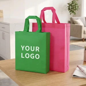 Custom Non Woven Tote Bags with Logo Printing PP Nonwoven Reusable Shopping Grocery Bag