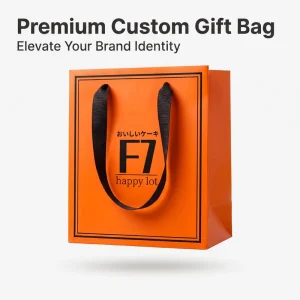 Custom Orange Paper Gift Bags Printed Logo Recyclable Shopping Paper Carrier Bags for Boutique Store
