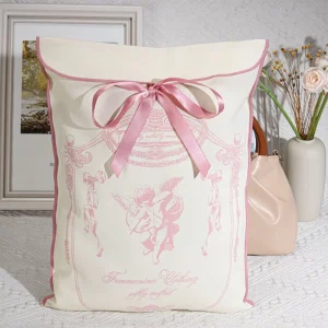 Custom Organic Natural Cotton Linen Envelope Dust Bag for Clothes Pillow Reusable Fashion Cotton Flap Packaging Bag for Handbag