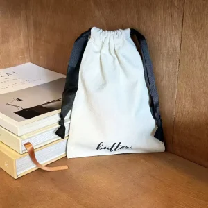 Custom Organic Recycled Cotton Canvas Fabric Bag Small Dustproof Storage Ecofriendly Packaging Cloth Canvas Drawstring Dust Bag