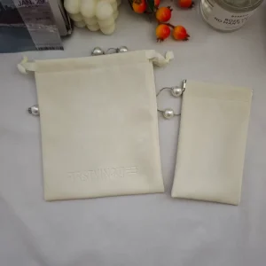 Custom PU Leather Drawstring Bag with Logo Jewelry Dust Gift Pouch Bulk OEM