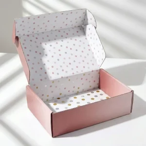Custom Packaging Boxes Pink Corrugated Carton Corrugated Shipping Box Luxury Cosmetic Mailing Carton