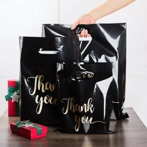 Custom Packaging Plastic Shopping Bags With Logo HDPE LDPE Die Cut Plastic Bag Plastic Packaging Bag Carry Bags for Shopping