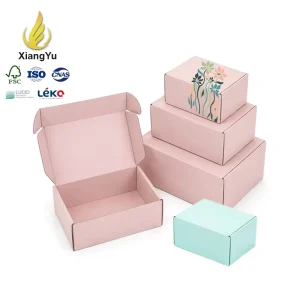 Custom Packaging Shipping Mailer Boxes 20x15x5cm Pink Custom Logo Printed Anti-collapse Bulk Supply Gift Boxes