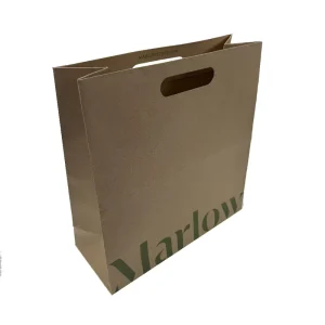 Custom Paper Bag with Logo and Handle for Shopping Packaging, Personalized Reusable Brown Kraft Paper Bag
