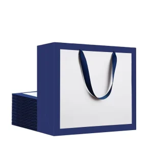 Custom Pattern Biodegradable Durable Eco Friendly White Card Paper Bags for Organization Universal Use & Daily Life Needs
