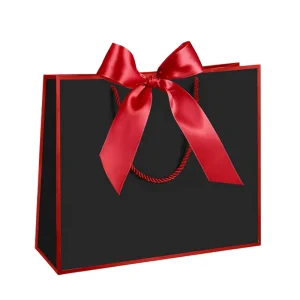 Custom Personalized Printed Logo Jewelry Gift Shopping Ribbon Handles Fancy Cosmetics Paper Bag