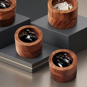 Custom Personalized Wooden Memory Box Engagement Ring Holder Box Multifunction Wooden Keepsake Box