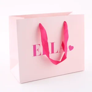 Custom Pink Printed Luxury Packaging Clothes Gift Bag Garment Clothing Shopping Paper Bag for Shoes Clothes Packaging