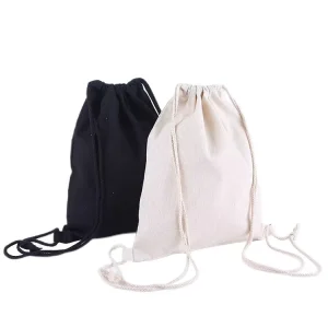 Custom Plain Size Storage Dust Bag Cotton Backpack Canvas Drawstring Sack Cloth Drawstring Pouch Drawstring Gift Bag Makeup Bag