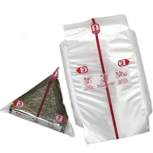 Custom Plastic Kitchen Tool Double Layers Japanese Triangle Rice Ball Seaweed Onigiri Wrappers Sushi Bento Packing Bag Bags