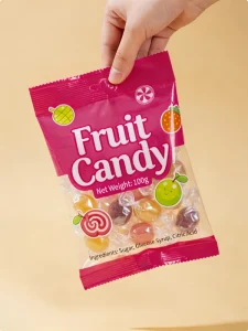 Custom Plastic Polyester Film Bags Odor proof Resealable Soft Candy Packaging Bags Stand up Bags