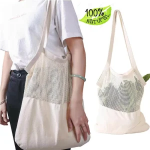 Custom Print Cotton Mesh Shopping Bag Grocery Bags