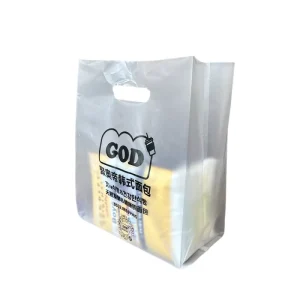 Custom Print Die Cut PE Plastic Bag Waterproof Lightweight Shopping Bag Recycled Materials for Baby Food Pastry