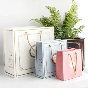 Custom Print Logo Luxury Shopping Clothes clothing Paperboard Paper Gift Wrapping Bags for Small Business