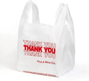 Custom Print Logo Retail Biodegradable Grocery Reusable Shopping Tote T-shirt PLA Material Vest Handle Plastic Bags for