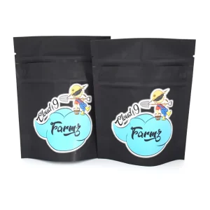 Custom PrintZipper Resealable Small Black Gummies Aluminum Foil Plastic Stand up Pouch Child Resistant 3.5g Mylar Bags with logo