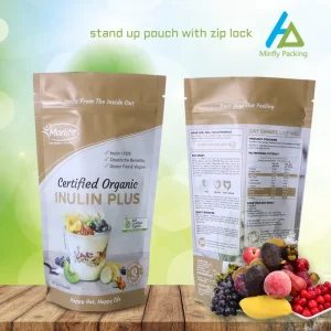 Custom Printed 3.5g PET Glossy Matte Food Grade Antistatic Stand up ZipLock PE Plastic Bags for Pet Treat Food for Nuts & Fruits