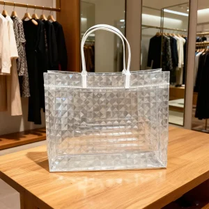 Custom Printed 3D Effect Waterproof Tote Bag Laminated Glossy Shopping Bag Laminated Handle Promotional Gift Bag for Shoes Socks