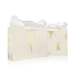 Custom Printed Biodegradable Eco Friendly White Card Paper Bags for Corporate Events Weddings Birthdays with Reliable Quality