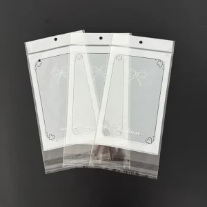 Custom Printed Biodegradable OPP Clear Plastic Bag Self Adhesive Clear Bags Self Seal Bags with Hole