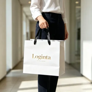 Custom Printed Brand Logo Design Promotion Luxury Clothing Retail Gift Shopping Jewellery Paper Bag With Handle