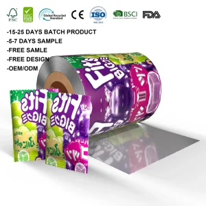 Custom Printed Candy Food Packaging Laminated Roll Film Aluminum Laminated PET VMCPP Plastic Flexible Packaging Roll Film