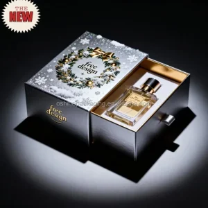 Custom Printed Christmas Snowflake Perfume Boxes Magnetic Closure Design with Biodegradable Lamination