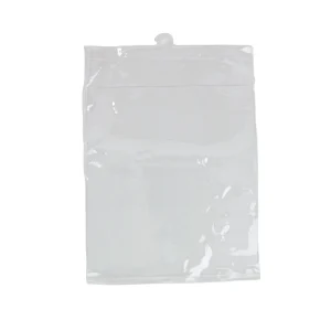 Custom Printed Clear PVC Bag with Plastic Hanger Hanging Transparent Plastic Pouch for Retail Socks Underwear Cosmetic Packaging