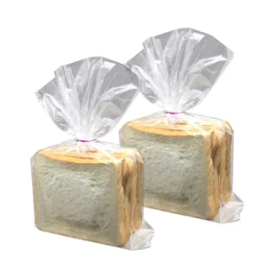 Custom Printed Clear Transparent OPP Plastic Rubber Bags Flat Packing Baking Bread Pastry Snack Food Bag Bread Packaging