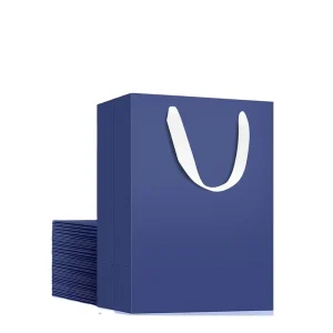 Custom Printed Custom Color UV Coated Biodegradable Durable Eco Friendly White Card Paper Bag Household Storage Daily Outings