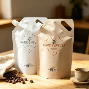 Custom Printed Detergent Packaging Bag Plastic Refill Bag with Handle Kraft Paper Plastic Spout Pouch