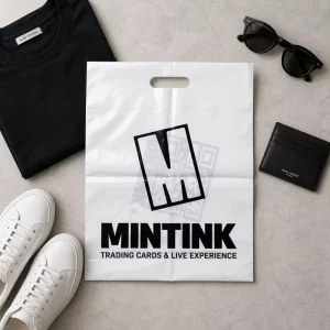 Custom Printed Die Cut Handle Shopping Bag LDPE Plastic Merchandise Bag with Logo Print for Clothing Store Retail Packaging