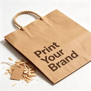 Custom Printed Durable Biodegradable Eco Friendly Kraft Paper Bags with Ribbon Handle for Promotion and Supermarket Use