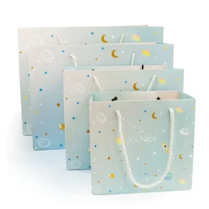 Custom Printed Durable Recyclable Environment Friendly Luxury Craft Shopping Gift Paper Bags Your Own Logo Drawstring Handles