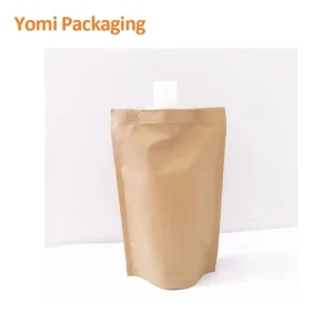 Custom Printed ECO Friendly Biodegradable Stand Liquid Kraft Paper Bags Spout Pouch