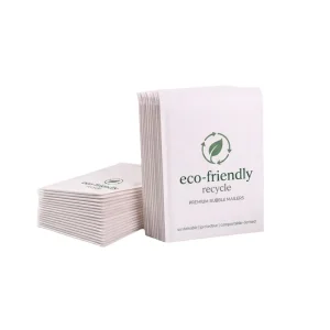 Custom Printed Eco Friendly White Kraft Biodegradable Waterproof Tear Resistant 150gsm Padded Envelope Bubble Mailer Bag