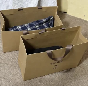 Custom Printed Eco Kraft Paper Bag Foldable for Wedding Gift Shopping and Shoes Packaging Women Clothing Underwear