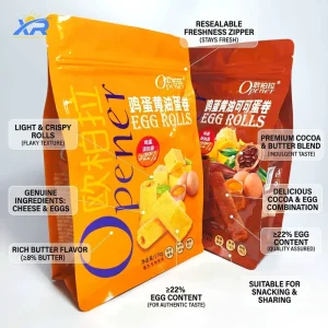 Custom Printed Eight Side Sealing Flat Square Bottom Zipper Packaging Bag Plastic Stand up Pouch Aluminium Foil Packaging Bags
